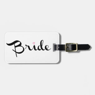 Étiquette À Bagage Script rétro de mariée