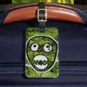 Étiquette À Bagage Seedy Pete Skull Odd Whimsical Monster Art Quirky