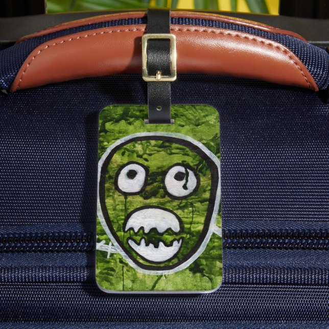Étiquette À Bagage Seedy Pete Skull Odd Whimsical Monster Art Quirky (Insitu Rectoal 2)