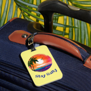 Étiquette À Bagage Séjour Salé Rétro Été