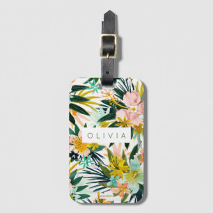Étiquette À Bagage SENTIMENTS SAUVAGES Hibiscus Tropical Floral Custo