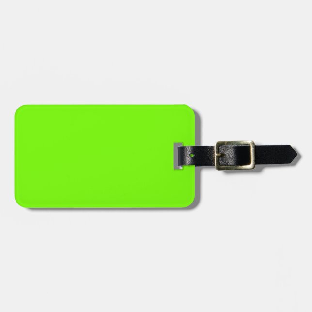 Étiquette À Bagage Série de Voyages Rétro Fluoro Lime-Green (Devant horizontal)