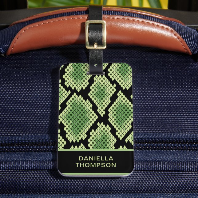 Étiquette À Bagage Serpent de faune chic moderne Imprimer Voyage Moti (Insitu Rectoal 2)