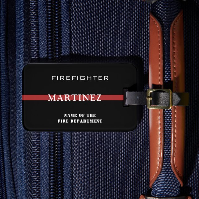 Étiquette À Bagage Service d'incendie de la ligne rouge mince (Insitu Rectoal 4)