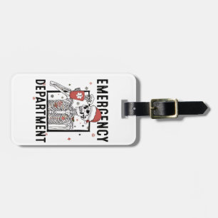 Étiquette À Bagage Service d'urgence Skeleton Nuring Coffee Lover