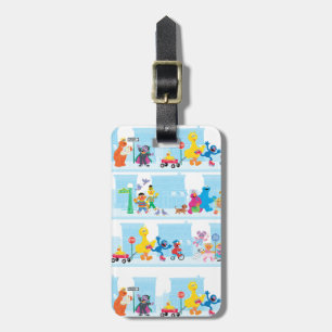 Étiquette À Bagage Sesame Pals Marcher Le Long De Sesame Street Motif