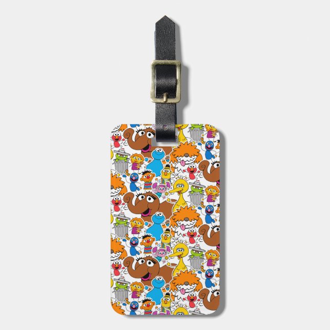 Étiquette À Bagage Sesame Street Pals Doodley Motif (Devant Vertical)