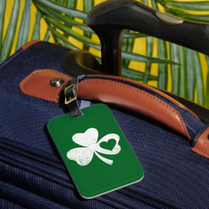 Étiquette À Bagage Shamrock de coeur de Green Jour de la Saint Patric