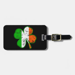 Étiquette À Bagage Shamrock du drapeau irlandais St patrick de style 