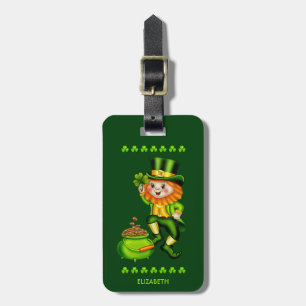 Étiquette À Bagage Shamrock irlandais St Patrick de pot d'or de lutin