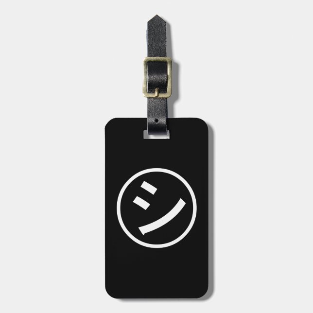 Étiquette À Bagage ㋛ Shi Kana Katakana Smiling Emoji / Emoticon (Devant Vertical)