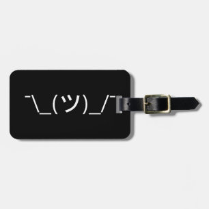 Étiquette À Bagage Shrug Emoticon —\_(ツ)_/ Afficher le Kaomoji japona