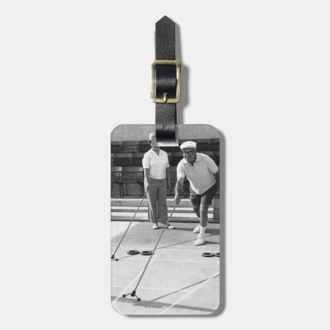 Étiquette À Bagage Shuffleboard (Devant Vertical)