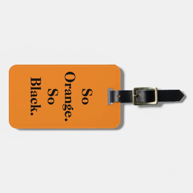 Étiquette À Bagage "Si orange. Thème ainsi de noir" (Devant horizontal)