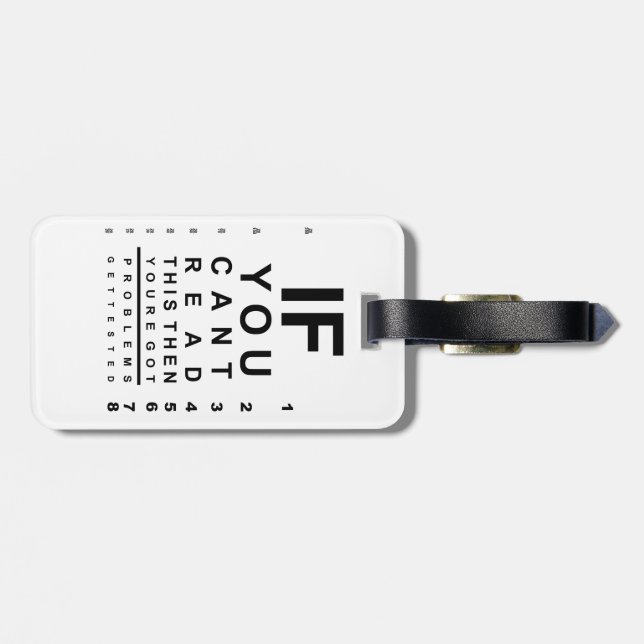 Étiquette À Bagage Si vous pouvez lire ce graphique de test oculaire (Dos horizontal)