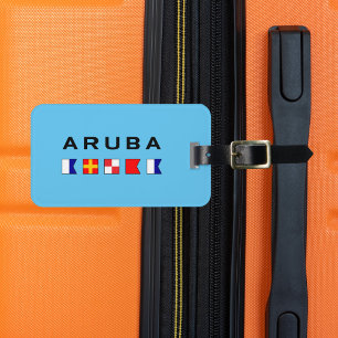 Étiquette À Bagage Signal Nautique Aruba drapeaux de couleur claire