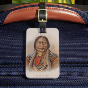 Étiquette À Bagage Signaux de fumée : Lakota Indian Chief Sitting Bul