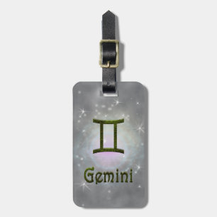 Étiquette À Bagage Signe astrologique Gemini Zodiac couleur