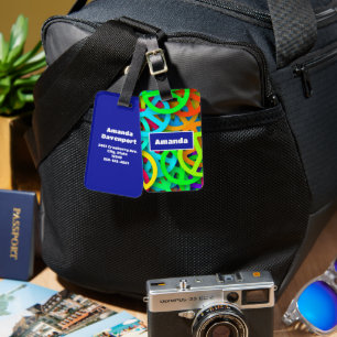 Étiquette À Bagage Signes de paix super Motif arc-en-ciel