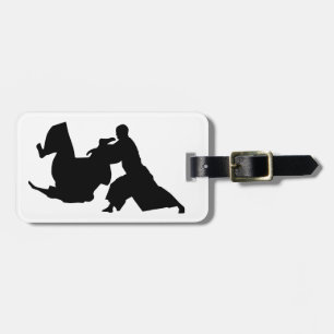 Étiquette À Bagage Silhouette d'Aikido
