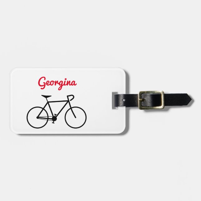 Étiquette À Bagage Silhouette de bicyclette et étiquette de bagage de (Devant horizontal)