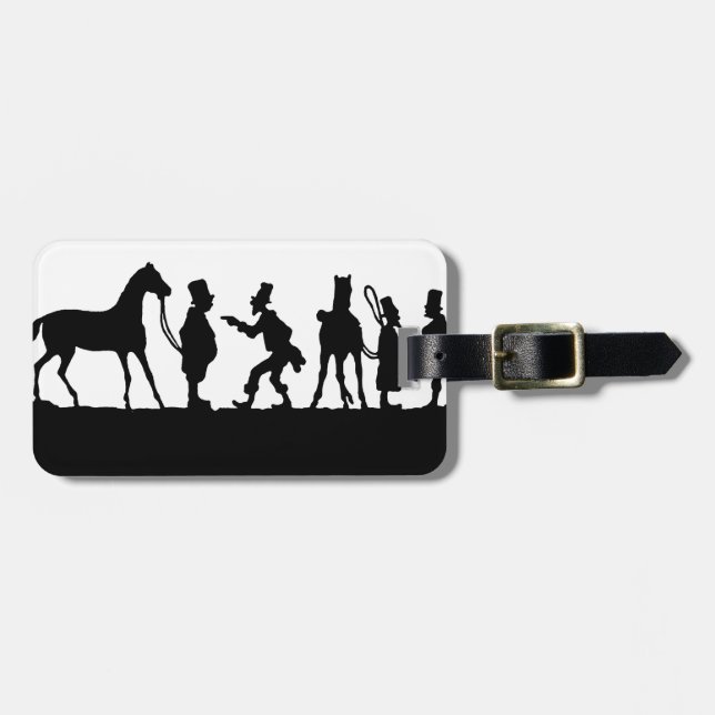 Étiquette À Bagage Silhouette : Marchand de cheval (Devant horizontal)