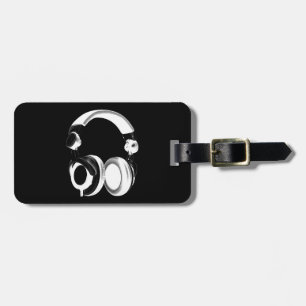 Étiquette À Bagage Silhouette pour casque noir et blanc