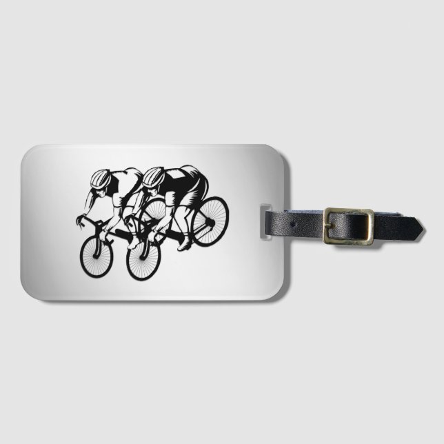 Étiquette À Bagage Silver de course à vélo (Devant Horizontal)