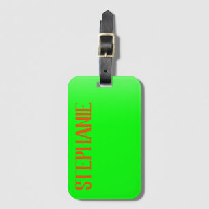 Étiquette À Bagage Simple et moderne Lime Green & Orange - Personnali