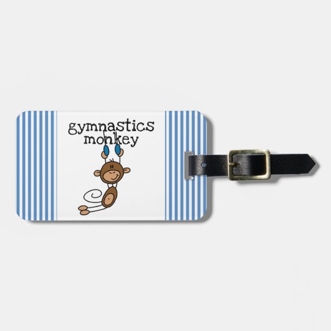 Étiquette À Bagage Singe de gymnastique (Devant horizontal)