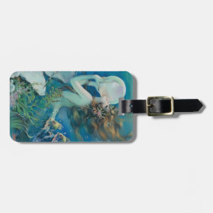 Étiquette À Bagage Sirène vintage avec l'étiquette de bagage de perle