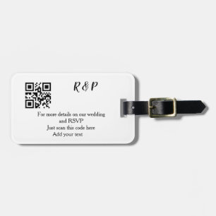 Étiquette À Bagage site web mariage rsvp q r code ajouter nom texte t