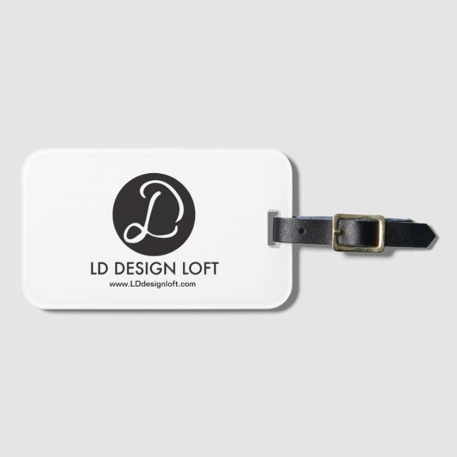 Étiquette À Bagage Site web personnalisé ajouter votre logo ici Simpl (Devant Horizontal)