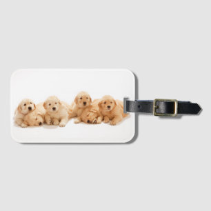 Étiquette À Bagage Six Marionnettes Golden Retriever