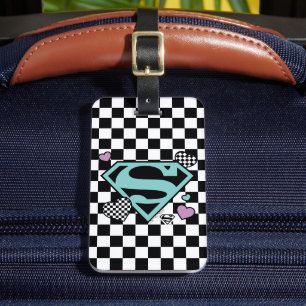 Étiquette À Bagage Skater Girl Supergirl Coeurs S-Shield