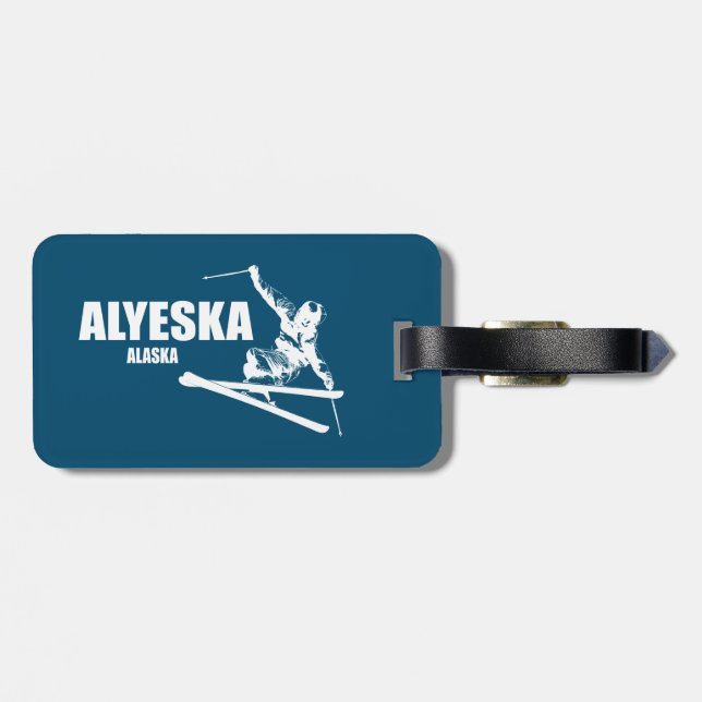 Étiquette À Bagage Skier de l'Alaska d'Alyeska (Dos horizontal)