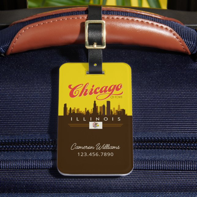 Étiquette À Bagage Skyline de l'Illinois (Insitu Rectoal 2)
