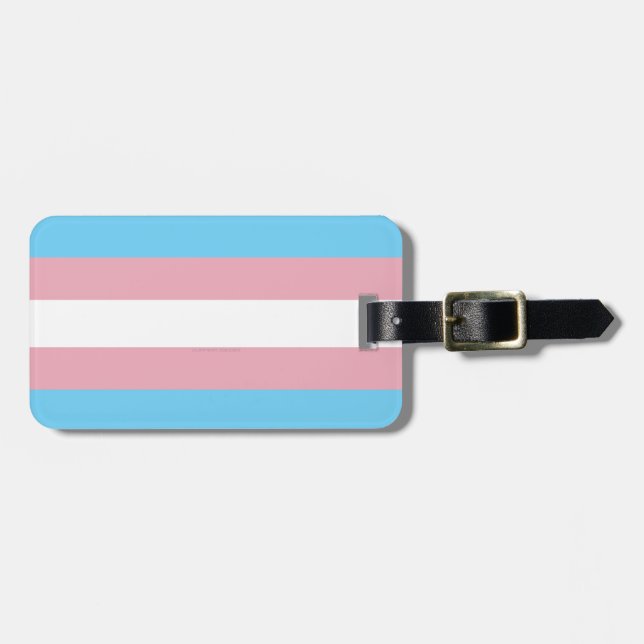 Étiquette À Bagage SlipperyJoe's transgenre pride drapeau de la diver (Devant horizontal)