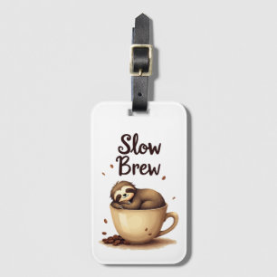 Étiquette À Bagage Slow Brew Coffee Sloth