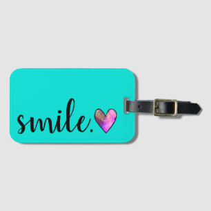 Étiquette À Bagage SMILE - Cœur Aquarelle