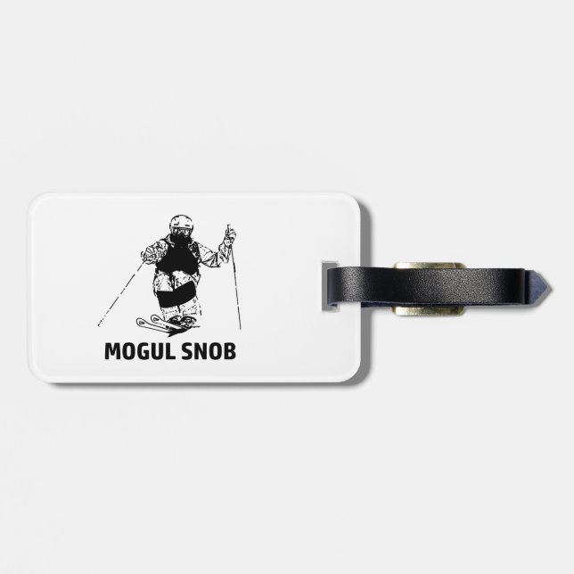 Étiquette À Bagage Snob De Ski De Mogul (Dos horizontal)