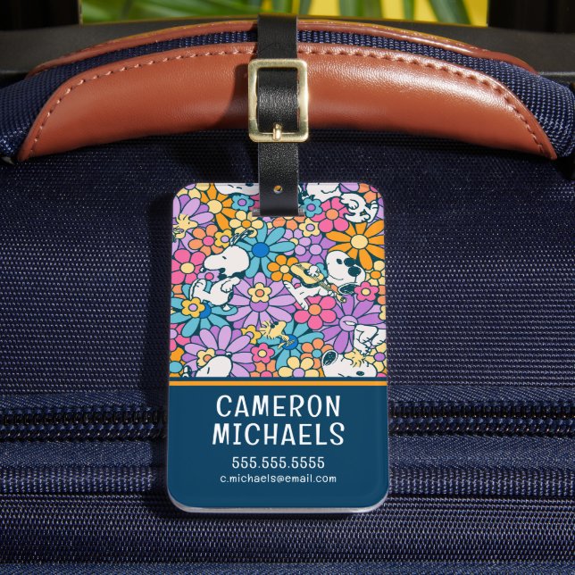 Étiquette À Bagage Snoopy & Motif de fleurs de bois (Insitu Rectoal 2)