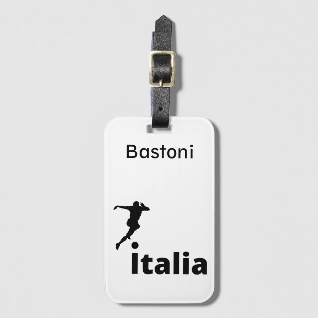 Étiquette À Bagage Soccer Italie, personnalisable (Devant Vertical)