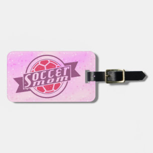 Étiquette À Bagage Soccer Maman Violet & Pink Bagage