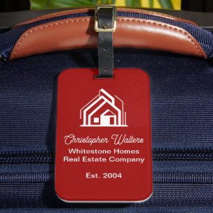Étiquette À Bagage Société Immobilière Rouge Realtor Personnalisé
