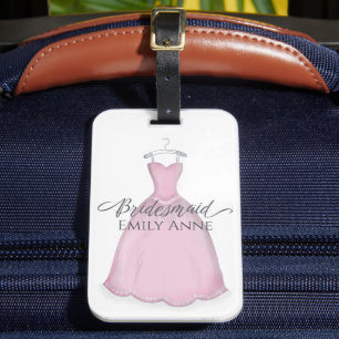 Étiquette À Bagage Soirée de mariée Mariage Vintage robe rose
