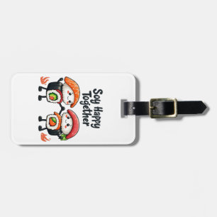Étiquette À Bagage Soja heureux ensemble Sushi Kawaii Japonais Nourri