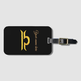 Étiquette À Bagage Solde, Symbole de Zodiaque doré de Libra