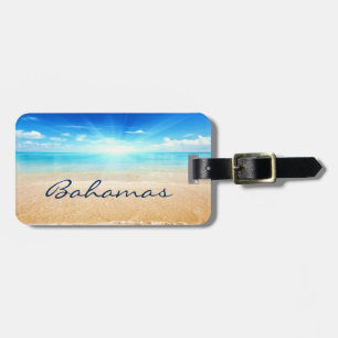 Étiquette À Bagage soleil de plage des Bahamas