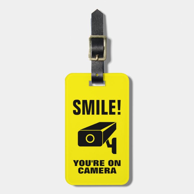 Étiquette À Bagage Souriez que vous êtes sur la caméra, les étiquette (Devant Vertical)